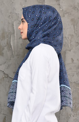 Patterned Cotton Shawl 95264-03 İndigo 95264-03