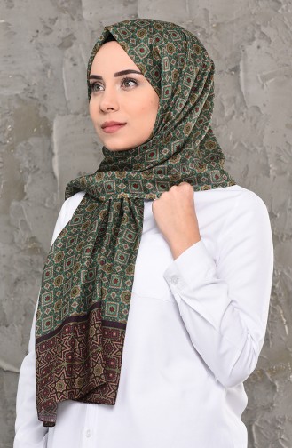 Patterned Cotton Shawl 95264-04 Green 95264-04