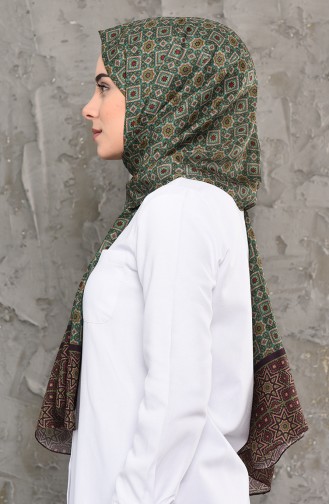 Patterned Cotton Shawl 95264-04 Green 95264-04