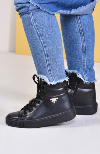 Women Boots 0810-16 Black Patent Leather Mat 0810-16