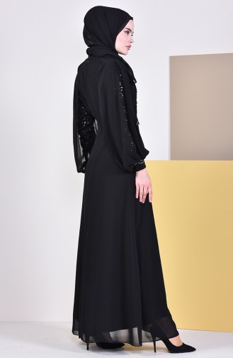 Schwarz Hijab-Abendkleider 52736-02