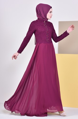 Stone Evening Dress 5078-01 Plum 5078-01