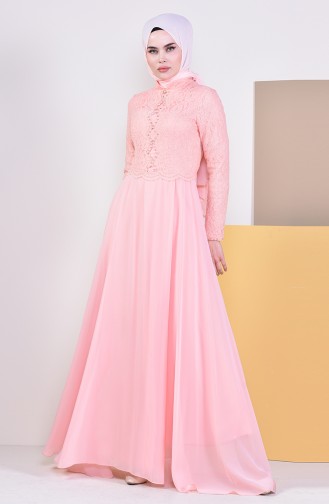 Stone Evening Dress 5078-04 Salmon 5078-04