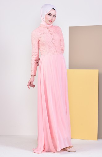 Stone Evening Dress 5078-04 Salmon 5078-04