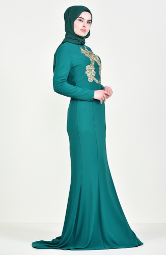 Stone Evening Dress 6001-01 Emerald Green 6001-01