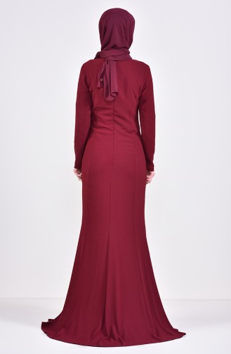 Stone Evening Dress 6001-04 Bordeaux 6001-04