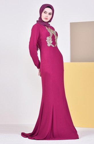 Stone Evening Dress 6001-05 Plum 6001-05