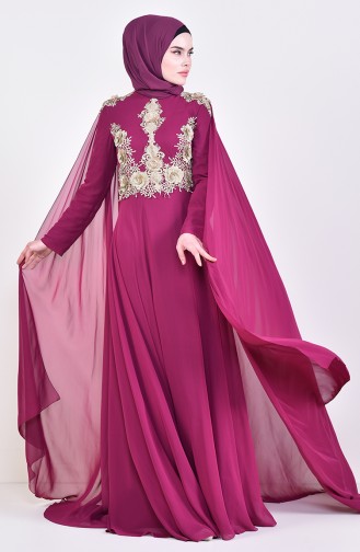 Robe de Soirée a Dentelle 8240-02 Plum 8240-02