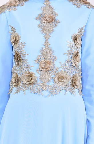 Lace Cape Evening Dress 8240-03 Baby Blue 8240-03