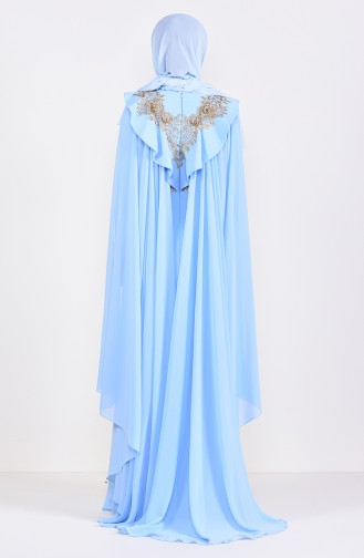 Babyblau Hijab-Abendkleider 8649-04