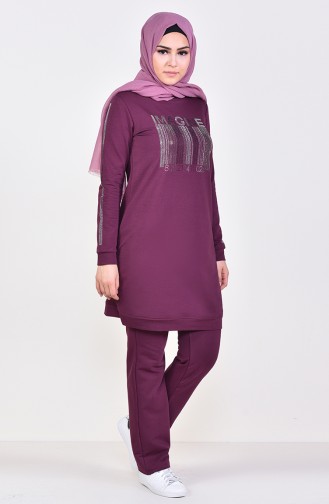 Printed Tracksuit 8352-03 Plum 8352-03