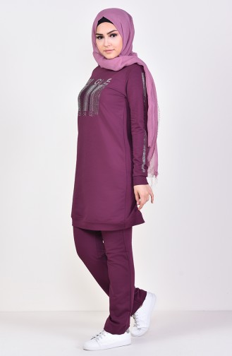 Printed Tracksuit 8352-03 Plum 8352-03