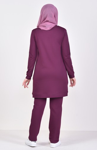 Printed Tracksuit 8352-03 Plum 8352-03