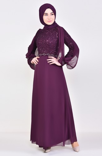 Zwetschge Hijab-Abendkleider 52736-05