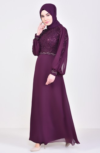 Caped Evening Dress 52736-05 Plum 52736-05