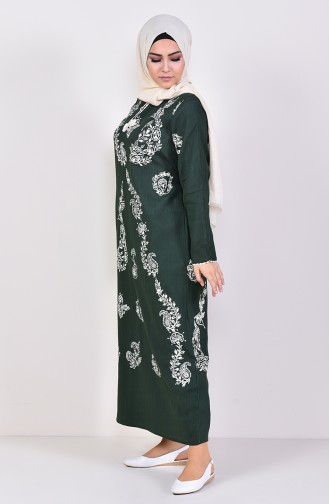 Emerald Green Hijab Dress 0004-03