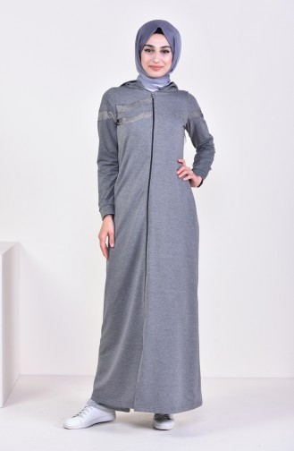 Abaya Sport a Capuche 9021-02 Antracite 9021-02