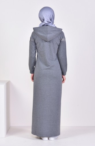 Hooded Sports Abaya 9021-02 Anthracite 9021-02