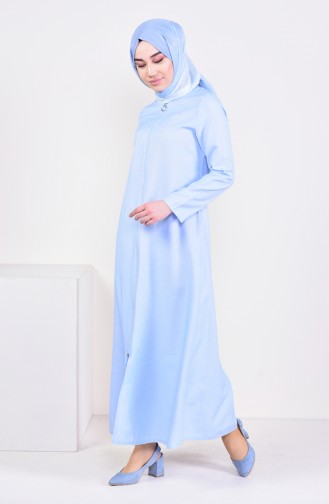 Zippered Abaya 1290-06 Light Blue 1290-06