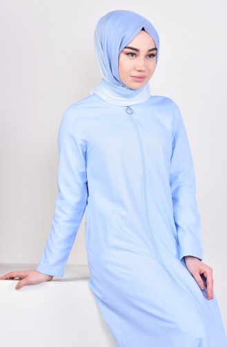 Abaya a Fermeture 1290-06 Bleu Clair 1290-06