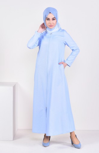 Zippered Abaya 1290-06 Light Blue 1290-06