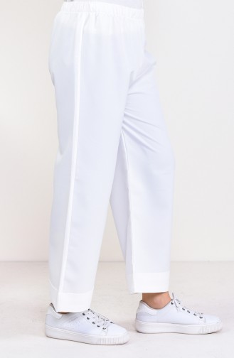 Elastic Waist Trousers 5213-08 White 5213-08