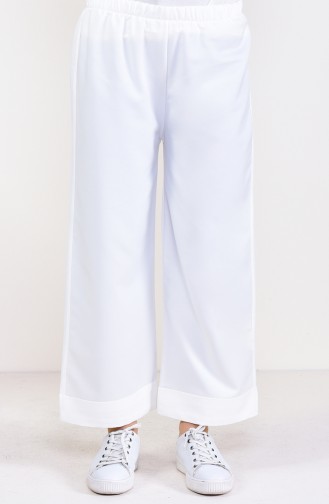 Elastic Waist Trousers 5213-08 White 5213-08