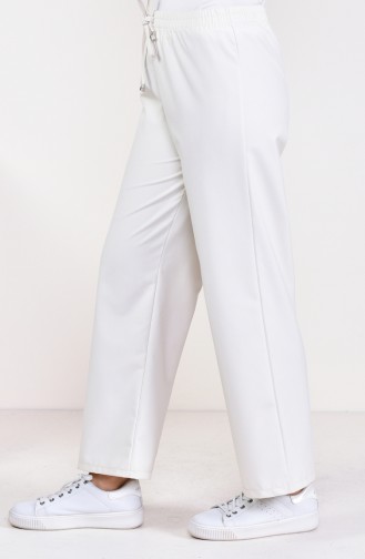 Elastic Waist Wide Leg Pants 2069B-14 Light Beige 2069B-14