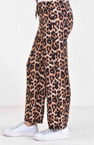Leopard Gemusterte Schlaghose 2410-01 Braun 2410-01
