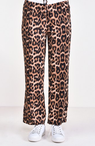 Leopard Gemusterte Schlaghose 2410-01 Braun 2410-01