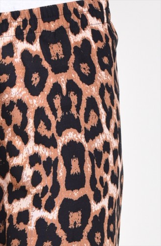 Leopard Patterned Plenty Cuff Trousers 2410-01 Brown 2410-01