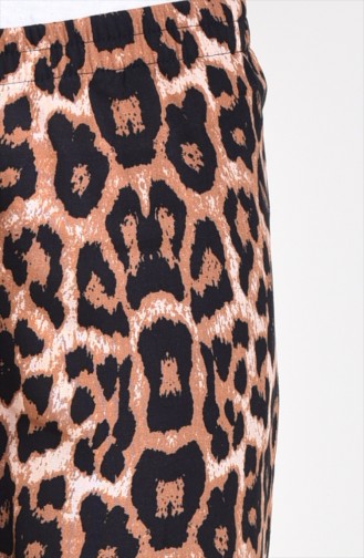 Leopard Gemusterte Schlaghose 2410-01 Braun 2410-01