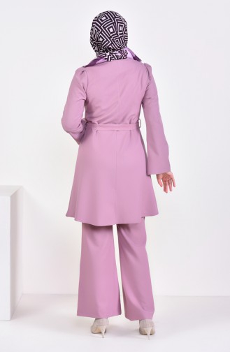 Belted Tunic Pants Double Suit 0143-05 dry Rose 0143-02