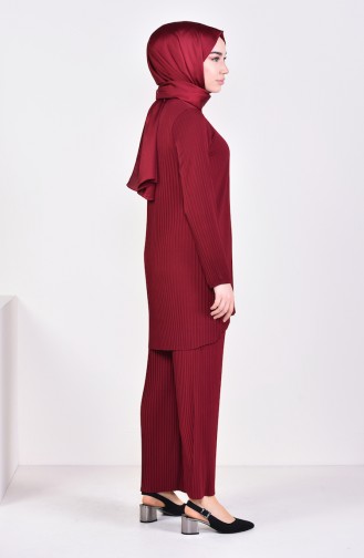 Sandy Tunic Pants Binary Suit 4117-07 Claret Red 4117-07