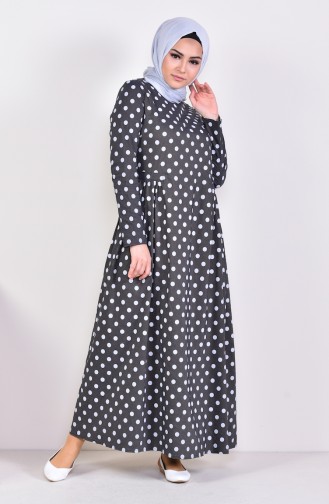 Pleated Polka Dot Dress 1161-02 Anthracite 1161-02