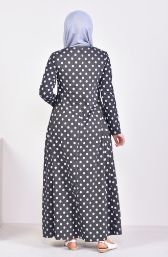 Pleated Polka Dot Dress 1161-02 Anthracite 1161-02