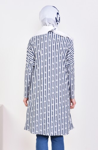 Yarasa Kol Çizgili Tunik 7748B-01 Lacivert