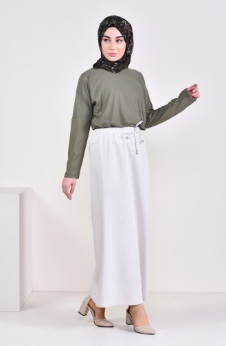 Plated Waist Skirt 1001-07 Beige 1001-07
