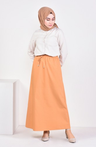 Plated Waist Skirt 1001D-06 Camel 1001D-06