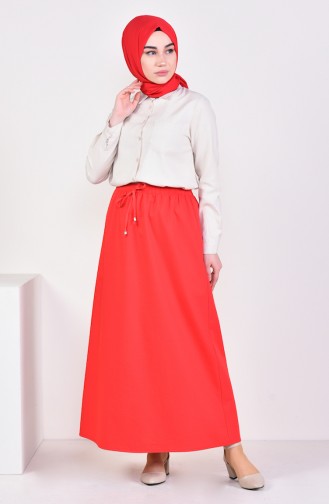 Plated Waist Skirt 1001D-07 Red 1001D-07