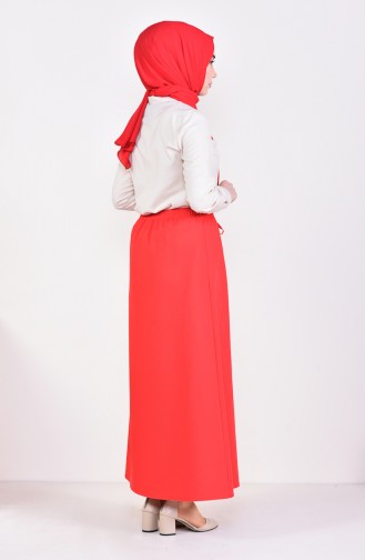 Plated Waist Skirt 1001D-07 Red 1001D-07