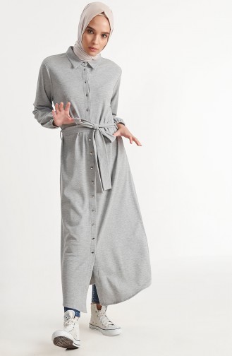 Lange Tunika mit Band 1221-01 Grau 1221-01