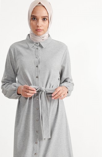 Lange Tunika mit Band 1221-01 Grau 1221-01