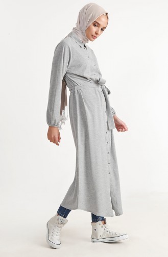 Lange Tunika mit Band 1221-01 Grau 1221-01