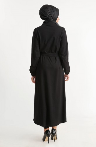 Belted Long Tunic 1221-02 Black 1221-02