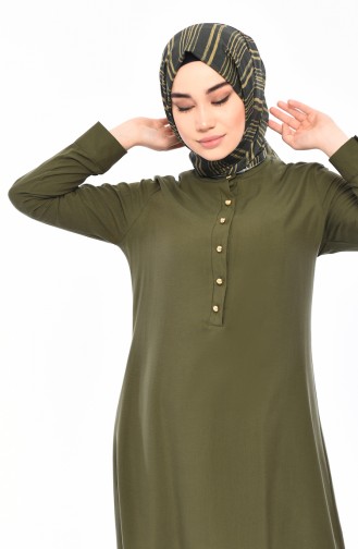 Hidden Button Asymmetric Tunic  3045-04 Green 3045-04