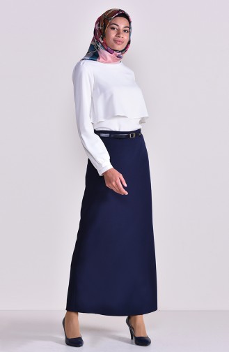 Belt Skirt 2204-01 Navy Blue 2204-01