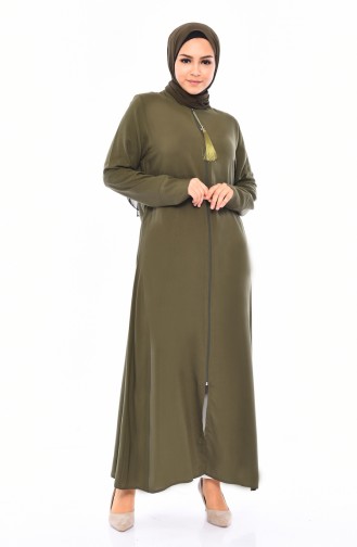 Abaya mit Reissverschluss 1018-03 Khaki 1018-03