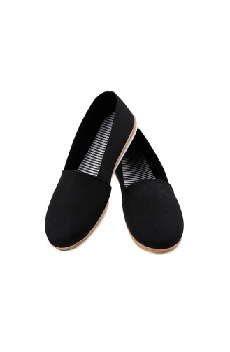 حذاء مسطح أسود 0123-01