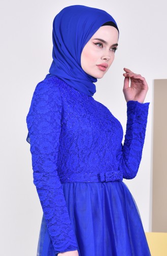 Saxon blue İslamitische Avondjurk 5093-02